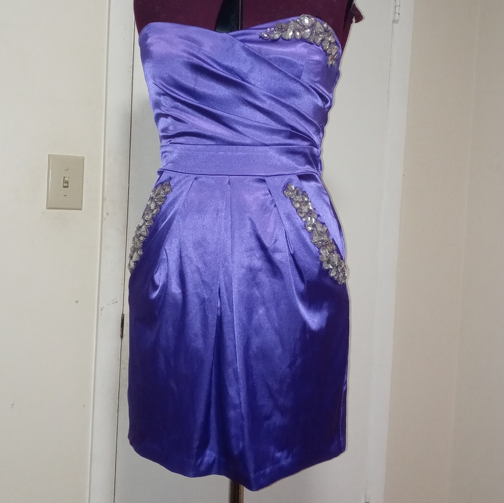 Dressbarn collection Purple satin cocktail dress size 14
